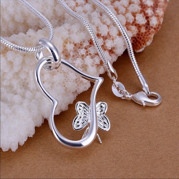 STERLING SILVER BUTTERFLY HEART - Picture 2 of 7